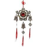 Chinese Double Dragons, Bells, and Bagua Ornament