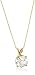 Amazon Collection 10k Gold 8mm Round Gemstone 4-Prong Pendant Necklace, 18