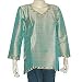 Women's Green Tunic Top Kurti Clothes in India Embroidery Size S