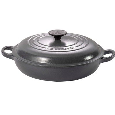 Le Creuset Cast Iron Shallow Casserole, Granite, 30 cm