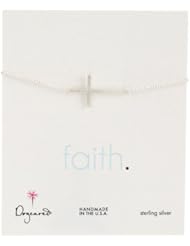 Dogeared Sterling Silver Faith Large Basic Cross Bracelet, 7"