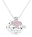 Adorable Crystal Pot Belly Pig Pink HEART Crystals Charm Necklace