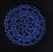 Cobalt Blue Floral Crocheted Hair Bun Cover- MEDIUM