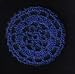 Cobalt Blue Floral Crocheted Hair Bun Cover- LARGE