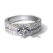 .12CT Round Diamond Hand Engraved Platinum & 18KY Bridal Set