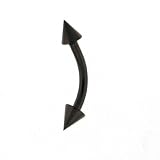 ANODIZED BLACK STAINLESS STEEL STRAIGHT EYEBROW Gauge: 16, Ball Size: 3mm, Length: 11mm Sold as a Pair
