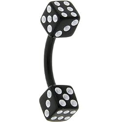 Bioplast Black Dice Belly Ring