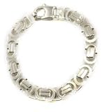 BRACELET CHAINE BIZANTINA MAILLE ROYALE 925 Argent, 12mm, longeur 19-25cm, directement de l'usine italienne