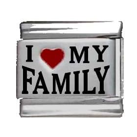 Clearly Charming I Heart My Family Red Heart Laser Italian Charm