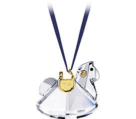 Swarovski Crystal Rocking Horse Ornament-Gold - black friday deal