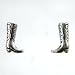 Tiny Sterling Silver Cowboy Boot Post Earrings, #11281