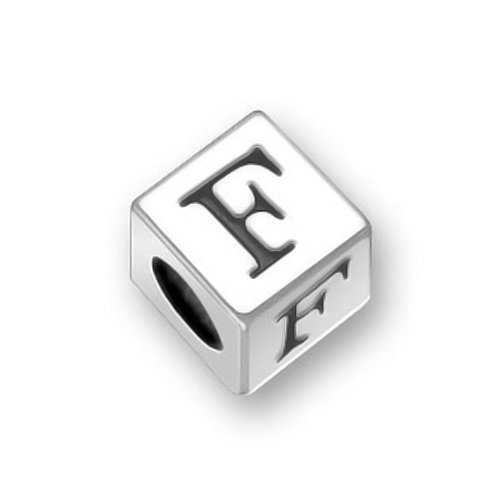 Bling Jewelry 925 Sterling Silver Block Letter F Pandora Troll Chamilia Bead Compatible Charm