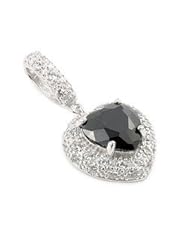 Elegant Sterling Silver Pave Cubic Zirconia Heart Pendant