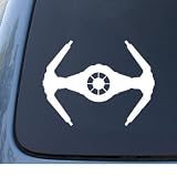 VADERS TIE FIGHTER - Star Wars - Car, Truck, Notebook, Vinyl Decal Sticker #1134 | Vinyl Color: White