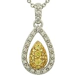Yellow Sapphire (.40ct) & Pave Diamond (.12ct) Pendant