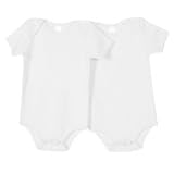 Ecoland Baby Infant Organic Cotton Short Sleeve Bodysuit (2 pcs/pack) - White 3-6 months
