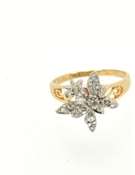 14K Two Tone Gold 0.25ctw Diamond Butterfly Ring