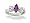 14K White Gold Genuine Marquise Amethyst and Diamond Bow Ring - Size 4