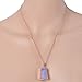 MJartoria Gold Color Grey Bezel Oval Shape Natural Stone Pendant Healing Druzy Necklace (purple)