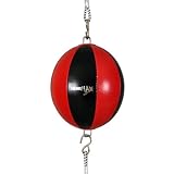 TurnerMAX Quality rexion Double End Ball Punching Ball D Ball with Elasticated Straps Red Black with foam padded Poly Cotton Inner Gloves Elasticated White Large