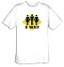 3 Way Funny T-shirt, 3XL, Sangria
