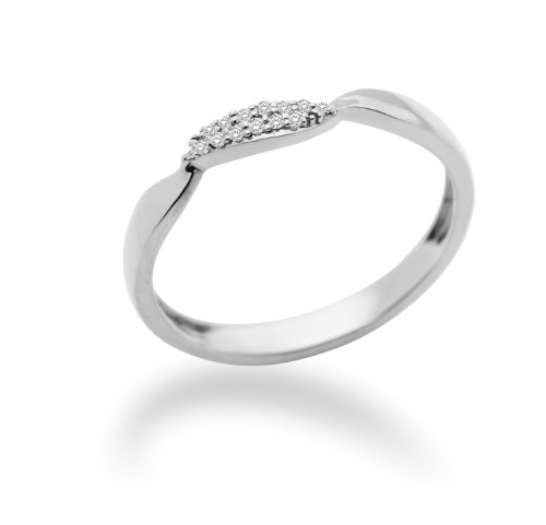 Miore Damen-Ring 9 Karat (375) Wei&szlig;gold mit Brillanten 0.05ct Gr. 52 MF9011RWM Preisvergleich