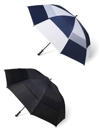 Totes Vented Canopy Auto-Open Golf Stick Umbrella, Black