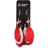 Detroit Red Wings Team Color Feather Earrings