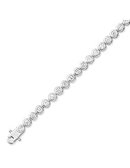 CleverSilvers 8 Inch 6mm Round Bezel Set Cz Bracelet