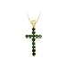 14K Yellow Gold 3/4 ct. Emerald Cross Pendant with Chain