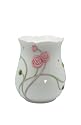 4.25 inch White Porcelain Art Nouveau Scrollwork Rose Coffee Warmer