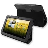 acer ICONIA TAB A200 PUレザーケース (Soft PU Leather Case) スタンド機能付き【 high quality Black(黒)】