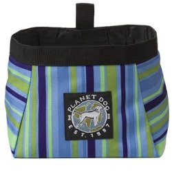 Planet Dog Large Travel Food and Water Bowl, Blue Stripe