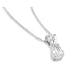 1ct Pear Shape CZ Necklace 16"
