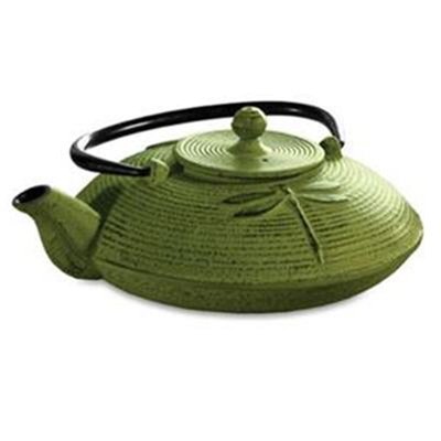 "Primula Cast Iron 28-Ounce Tea Pot, Green Mist with Tea Sample"