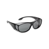 Fisherman Eyewear Overxcast - Designed To Fit Over Prescription Medium Frame (Black Frame, Gray Lens)