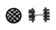 Fake Acrylic Plugs - Checker Pattern - 16g Wire - 8mm/0g - Sold as a Pair