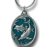 Pewter Key Ring - Dolphins