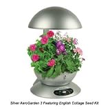 AeroGarden 900214-1200 3 with 3-Pod English Garden Flowers Seed Kit, Silver