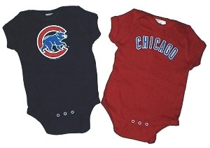 MLB Newborn Baby Creeper Home and Away Sets Made In The USA (0-6 Months, Chicago Cubs)