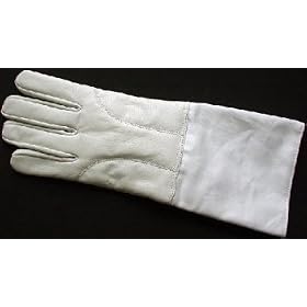 Leather palm and back 3-weapon glove