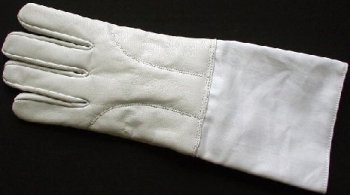 Leather palm and back 3-weapon glove