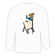 Long Sleeve T-shirt with paint, brush, rabbit, artist, jumping, easel