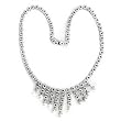 Sterling Silver Rhodium Necklace with White Pearl- 18'' long