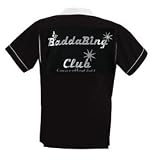 BaddaBing Club Bowling Shirt Black & White Classic