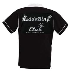 BaddaBing Club Bowling Shirt Black & White Classic