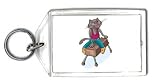 Keychain with pommel, sport, horse, gymnastics, cat
