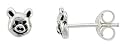 Tiny Sterling Silver Pig Stud Earrings