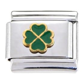 GREEN SHAMROCK Italian Charm