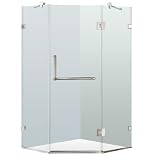 Vigo Industries VG6062BNCL36 Frameless NeoAngle Tempered Glass Shower Enclosure, Nickel